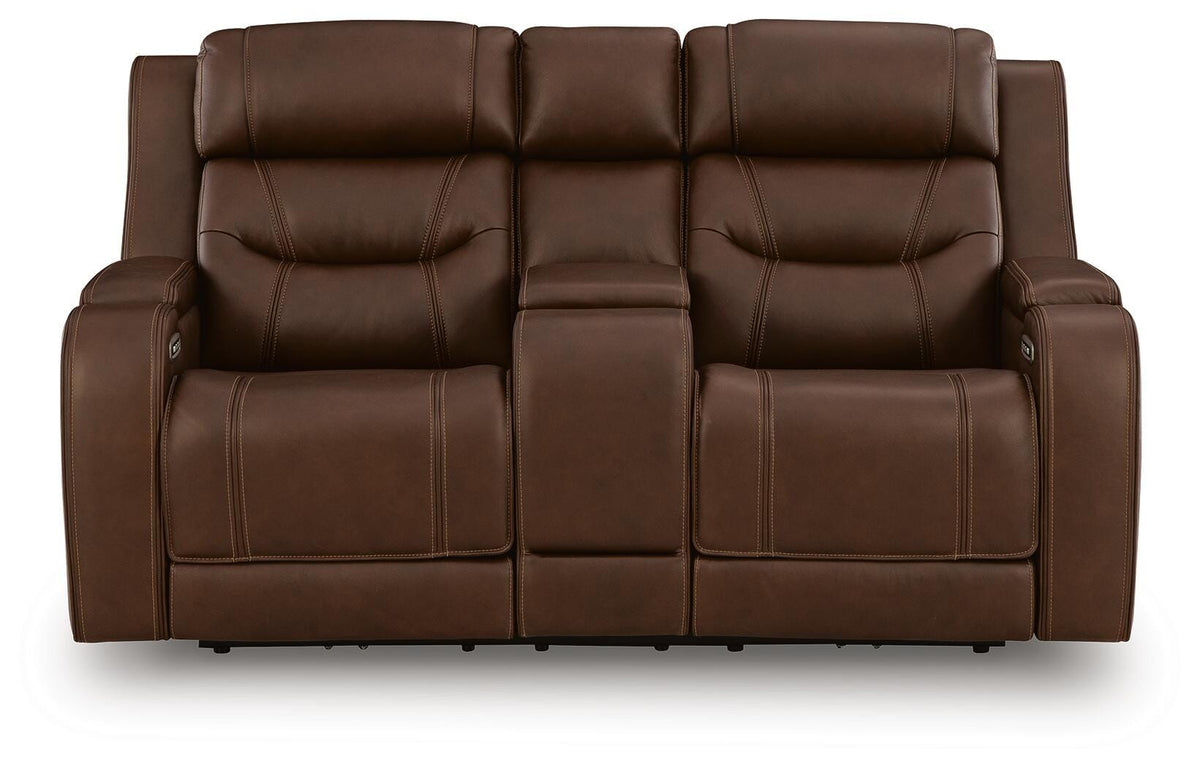 Dreamer Brown Power Reclining Loveseat with Audio Seating - Ornate Home
