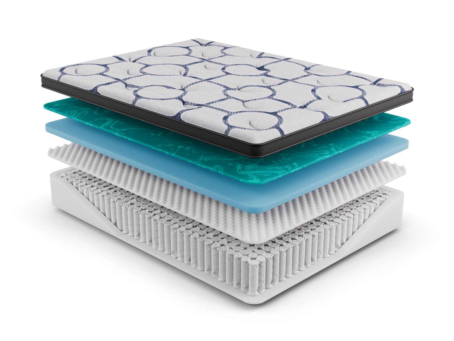 Dreamstage Value Amethyst Euro Top 15" Firm Grey Twin Mattress - Ornate Home