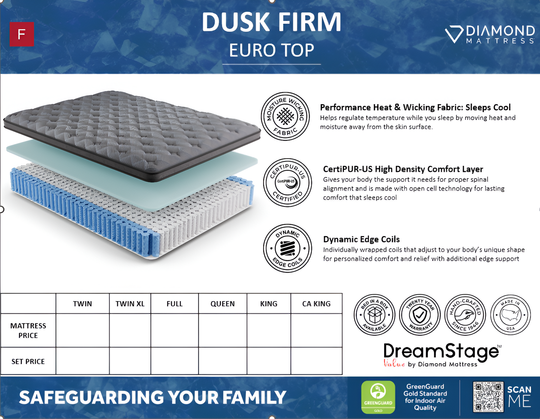Dreamstage Value Dusk 12.5" Firm Grey Twin XL Mattress - Ornate Home