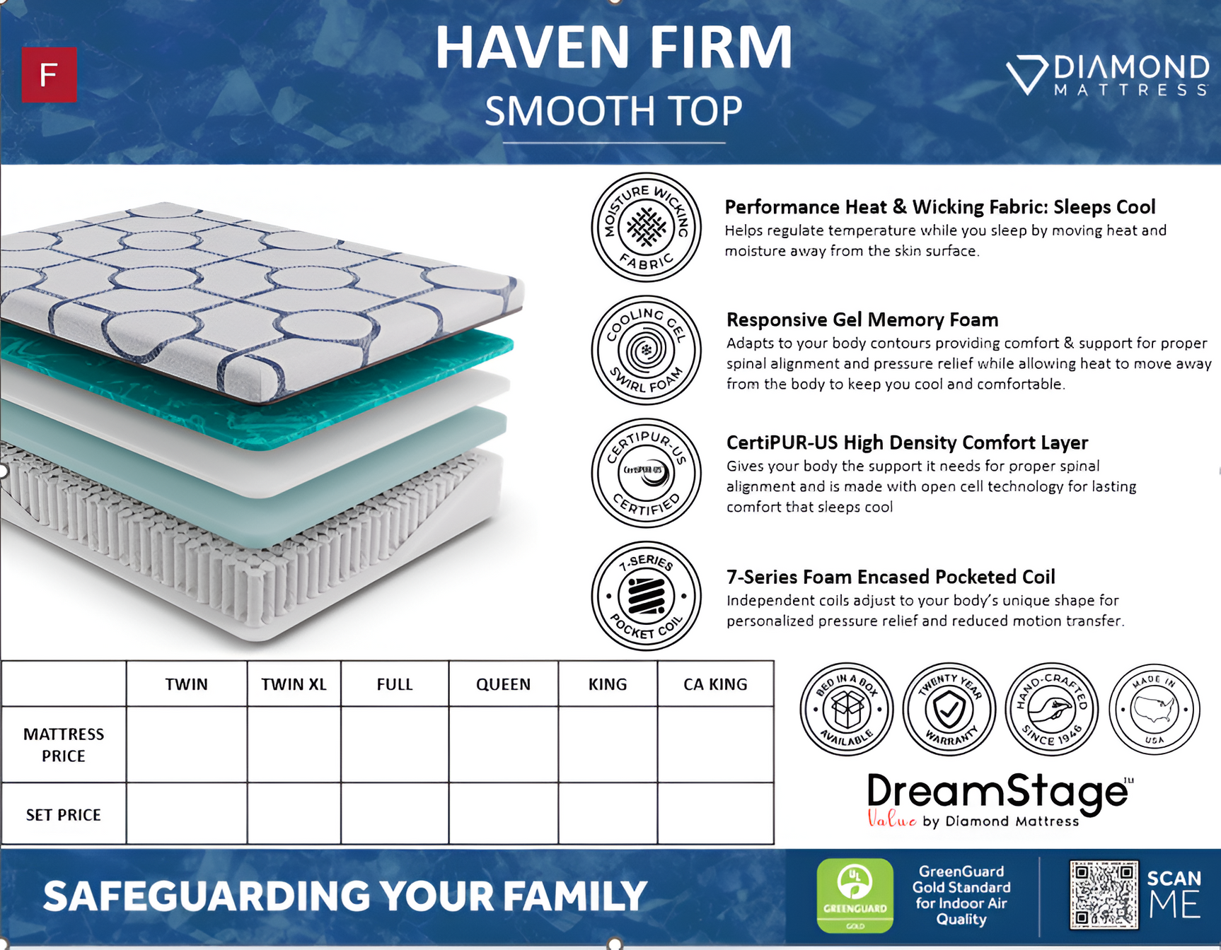 Dreamstage Value Haven Hybrid 13.5" Firm Grey Full Mattress - Ornate Home
