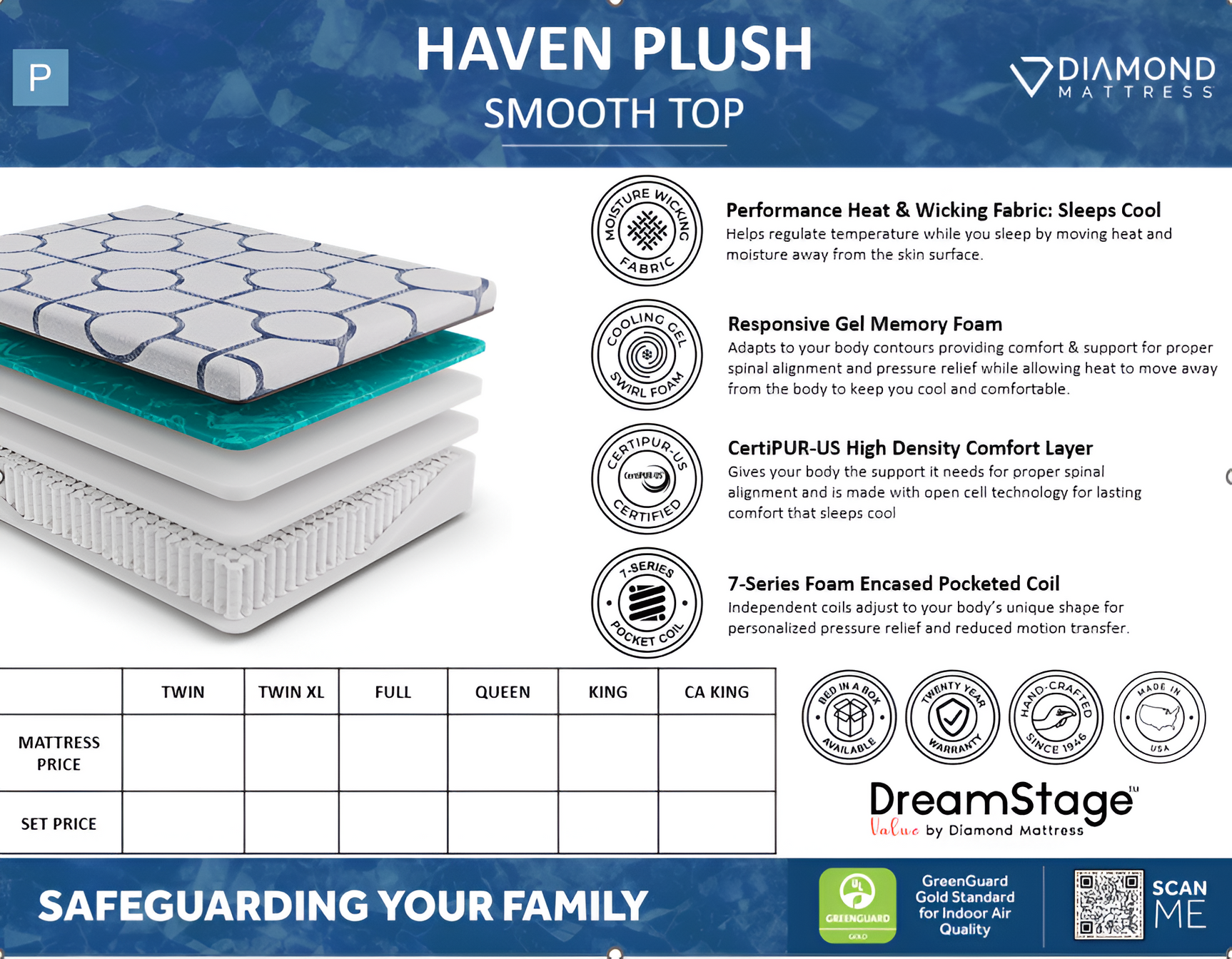Dreamstage Value Haven Hybrid 13.5" Plush Grey Full Mattress - Ornate Home