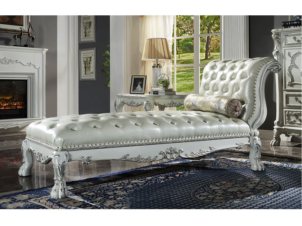 Dresden Bone White Chaise - Ornate Home
