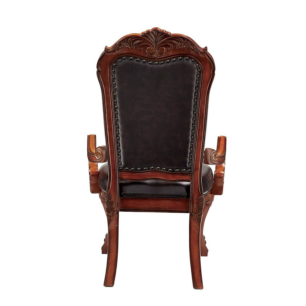 Dresden Brown Cherry Oak Dining Arm Chairs (Set of 2) - Ornate Home
