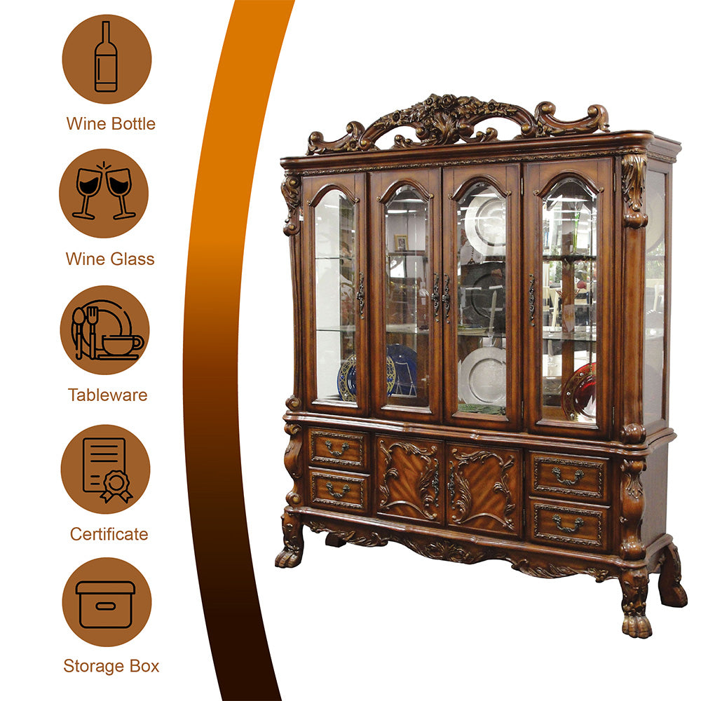 Dresden Cherry Oak Hutch & Buffet - Ornate Home