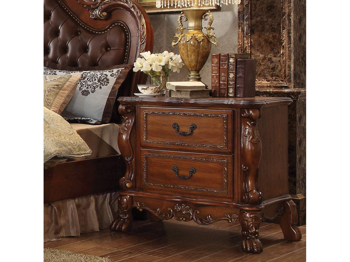 Dresden Cherry Oak Nightstand - Ornate Home