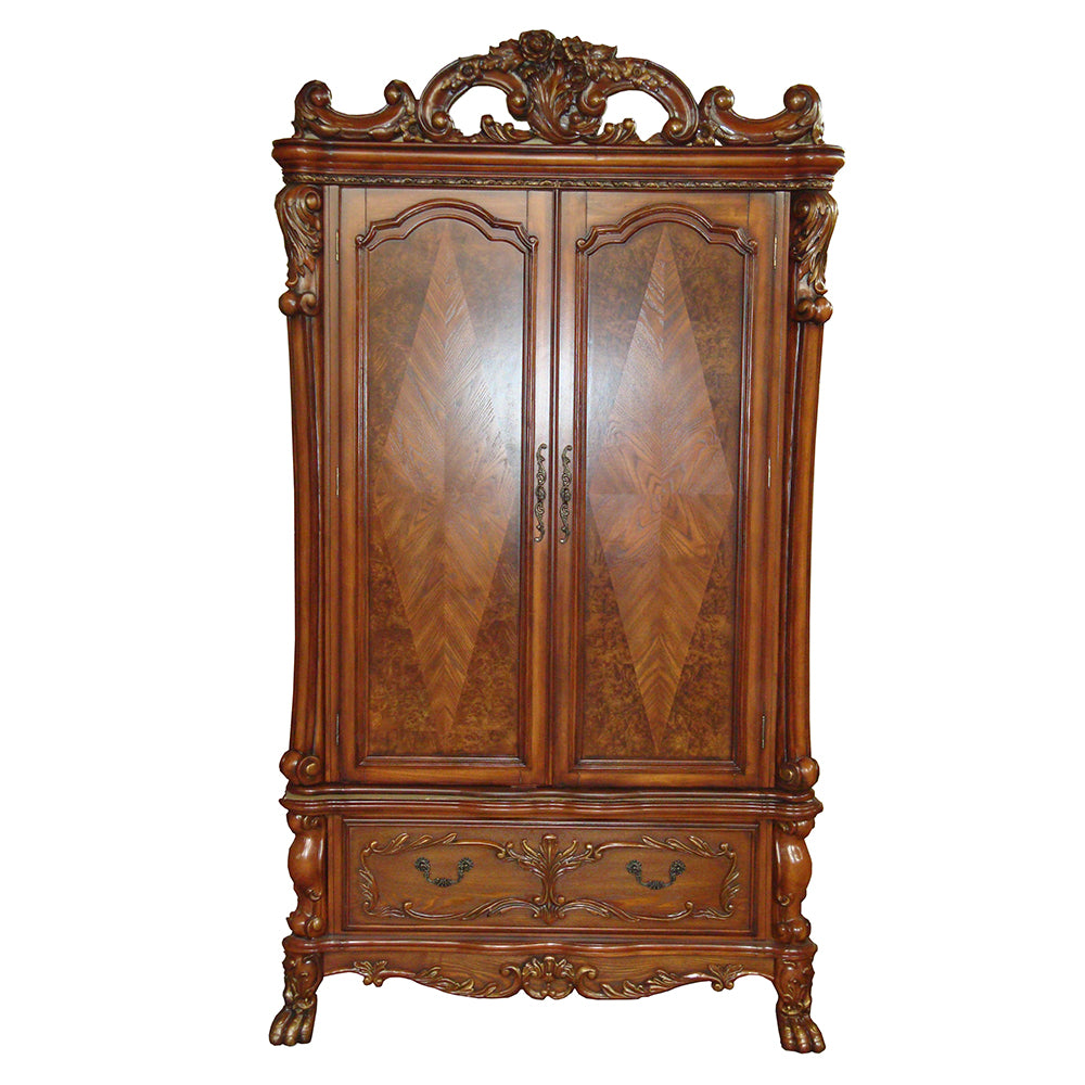 Dresden Cherry Oak TV Armoire - Ornate Home