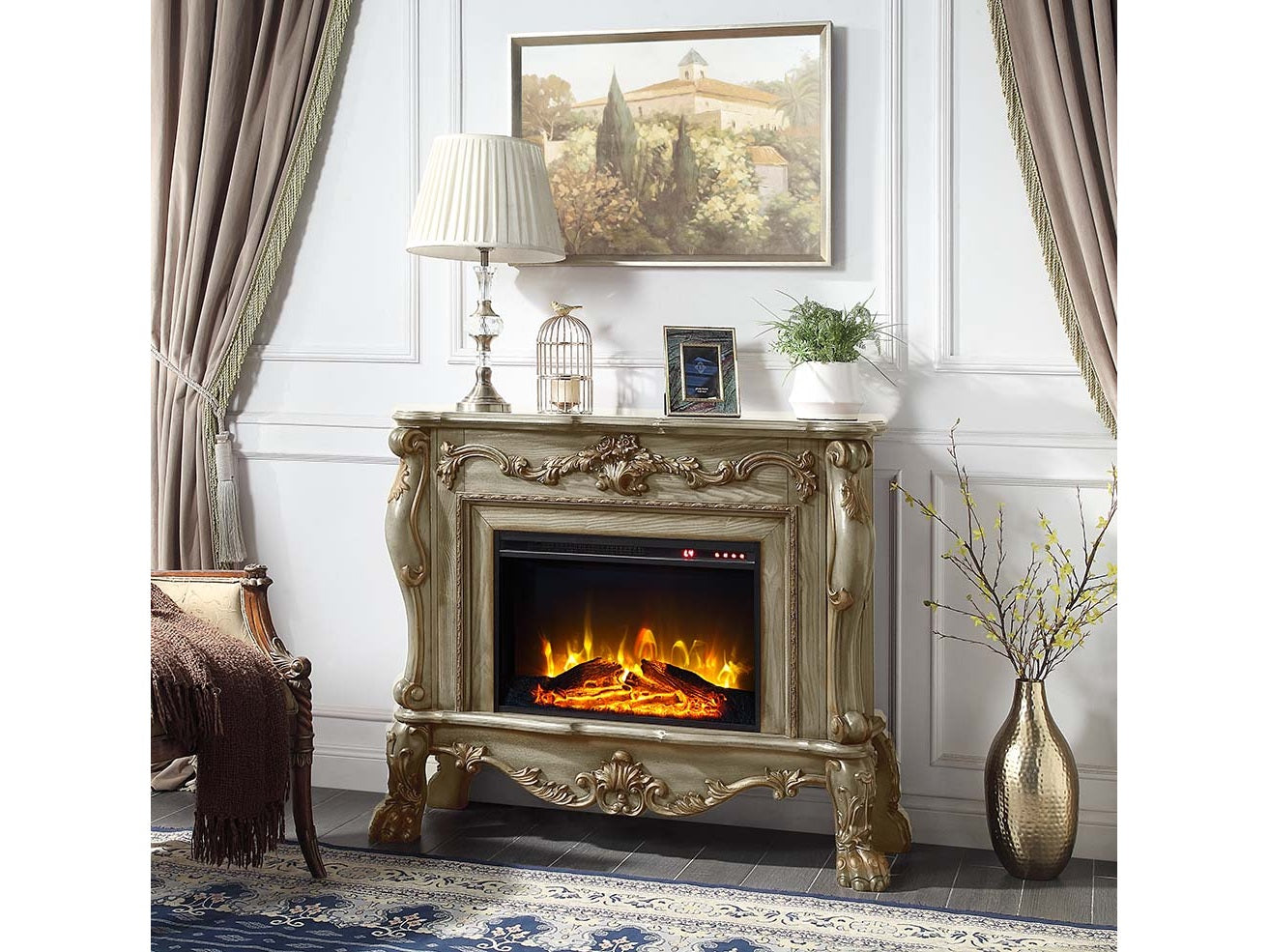 Dresden Gold Fireplace - Ornate Home