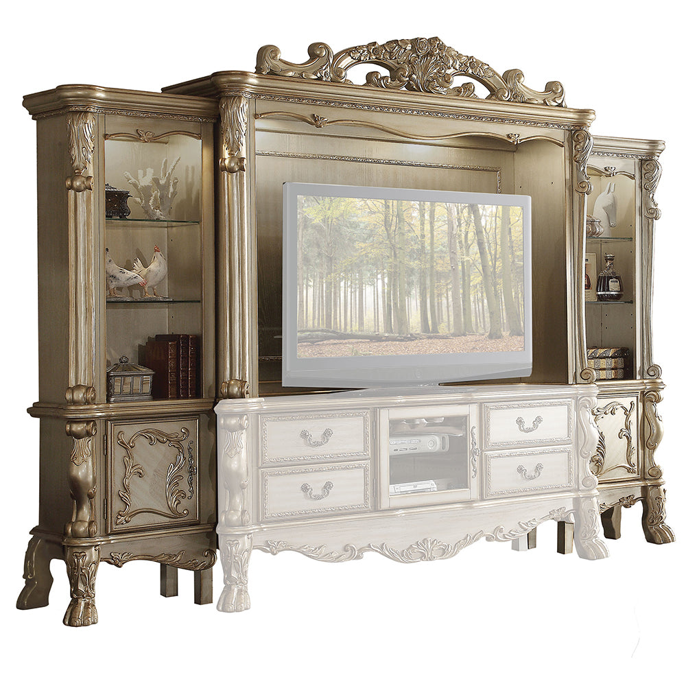 Dresden Gold Patina & Bone Entertainment Center - Ornate Home