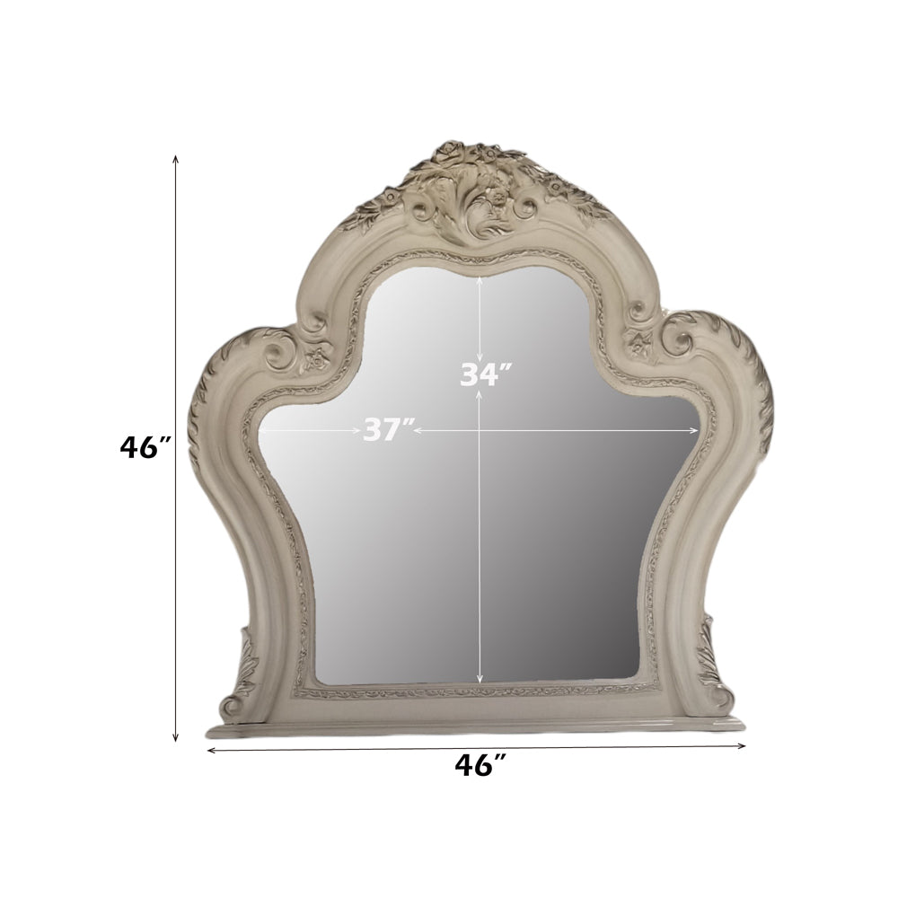 Dresden II Bone White Finish Mirror - Ornate Home
