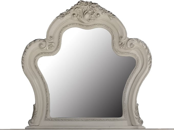 Dresden II Bone White Finish Mirror - Ornate Home