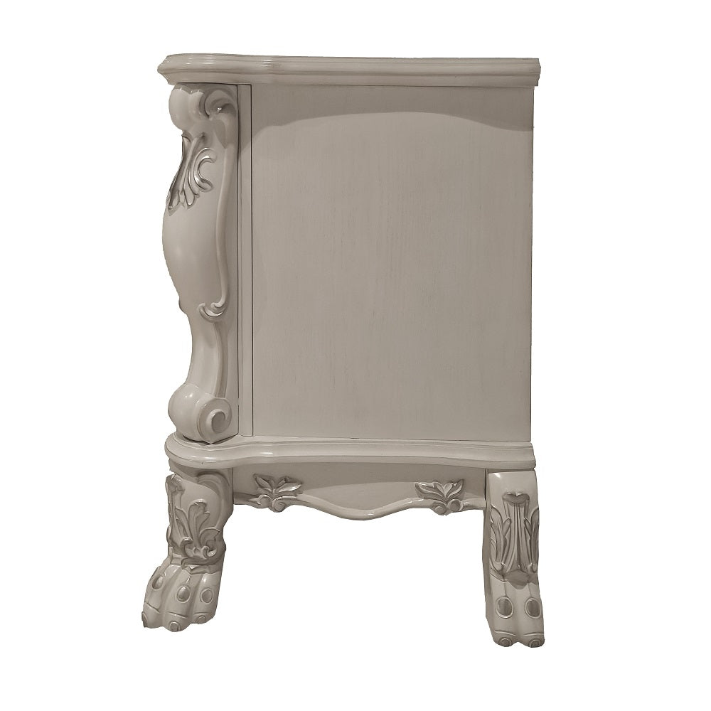 Dresden II Bone White Finish Nightstand - Ornate Home