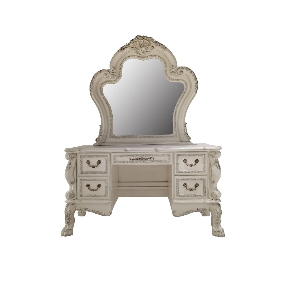Dresden II Bone White Vanity Desk - Ornate Home