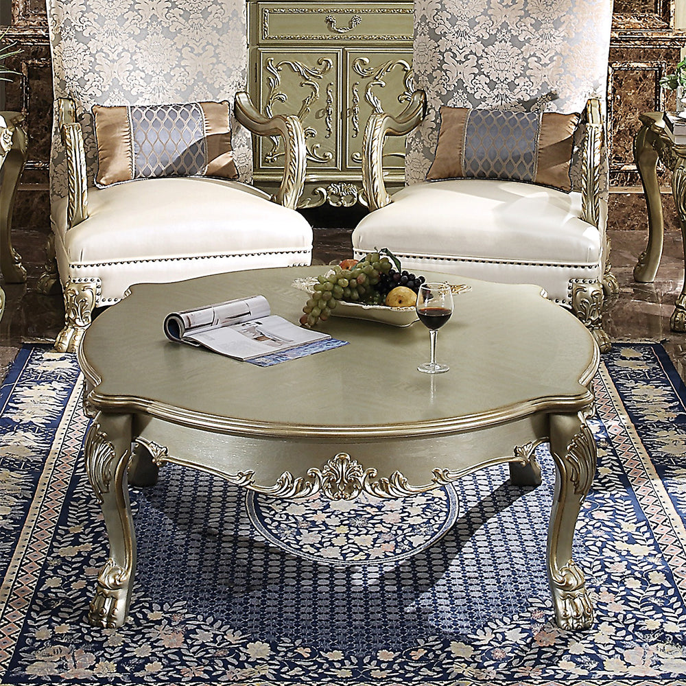 Dresden II Gold Patina & Bone Coffee Table - Ornate Home