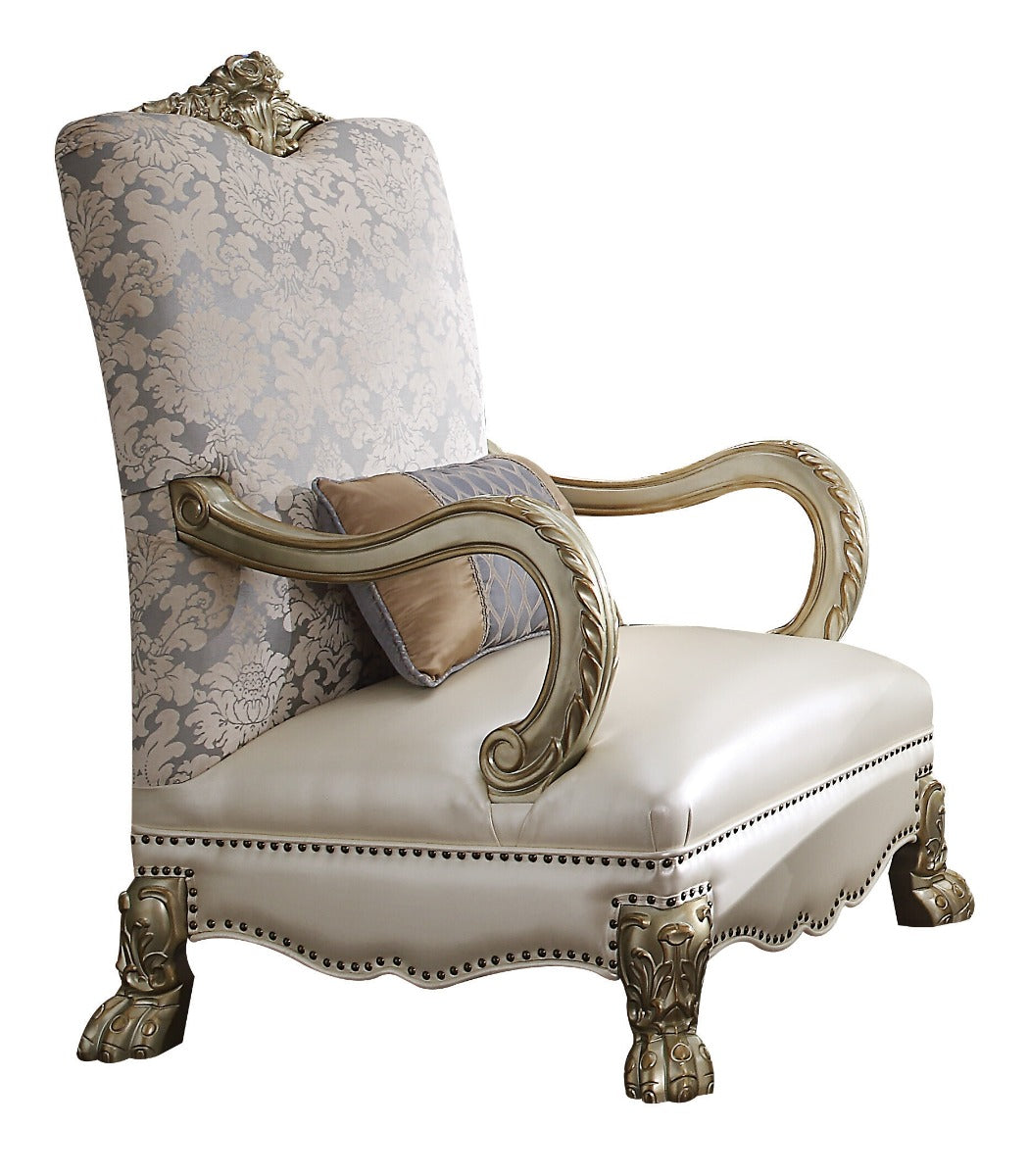 Dresden II Gold Patina Finish Chair w/ Pillow - Ornate Home