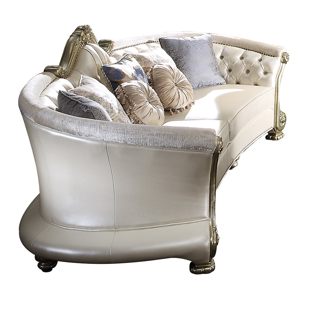 Dresden II Gold Patina Finish Sofa w/ 7 Pillows - Ornate Home