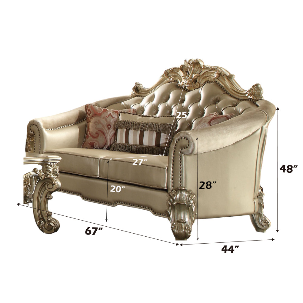 Dresden Loveseat in Gold Patina - Ornate Home