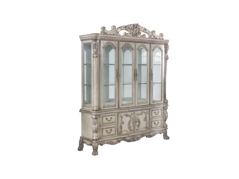Dresden Vintage Bone White Hutch & Buffet - Ornate Home
