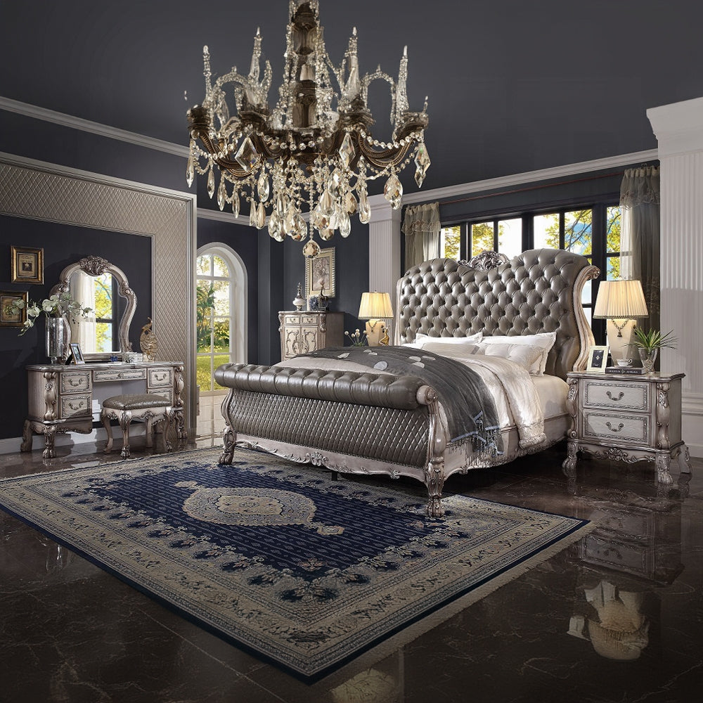 Dresden Vintage Bone White Vanity Desk - Ornate Home