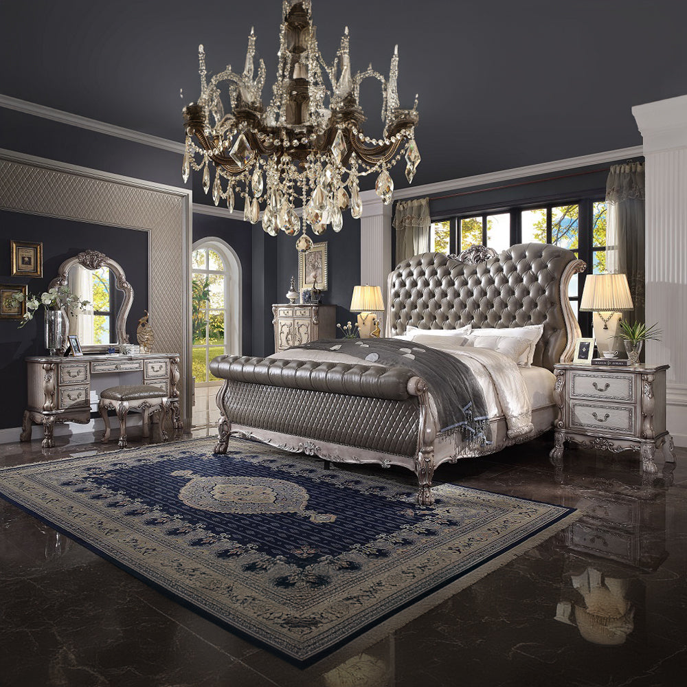 Dresden Vintage Bone White Vanity Desk - Ornate Home