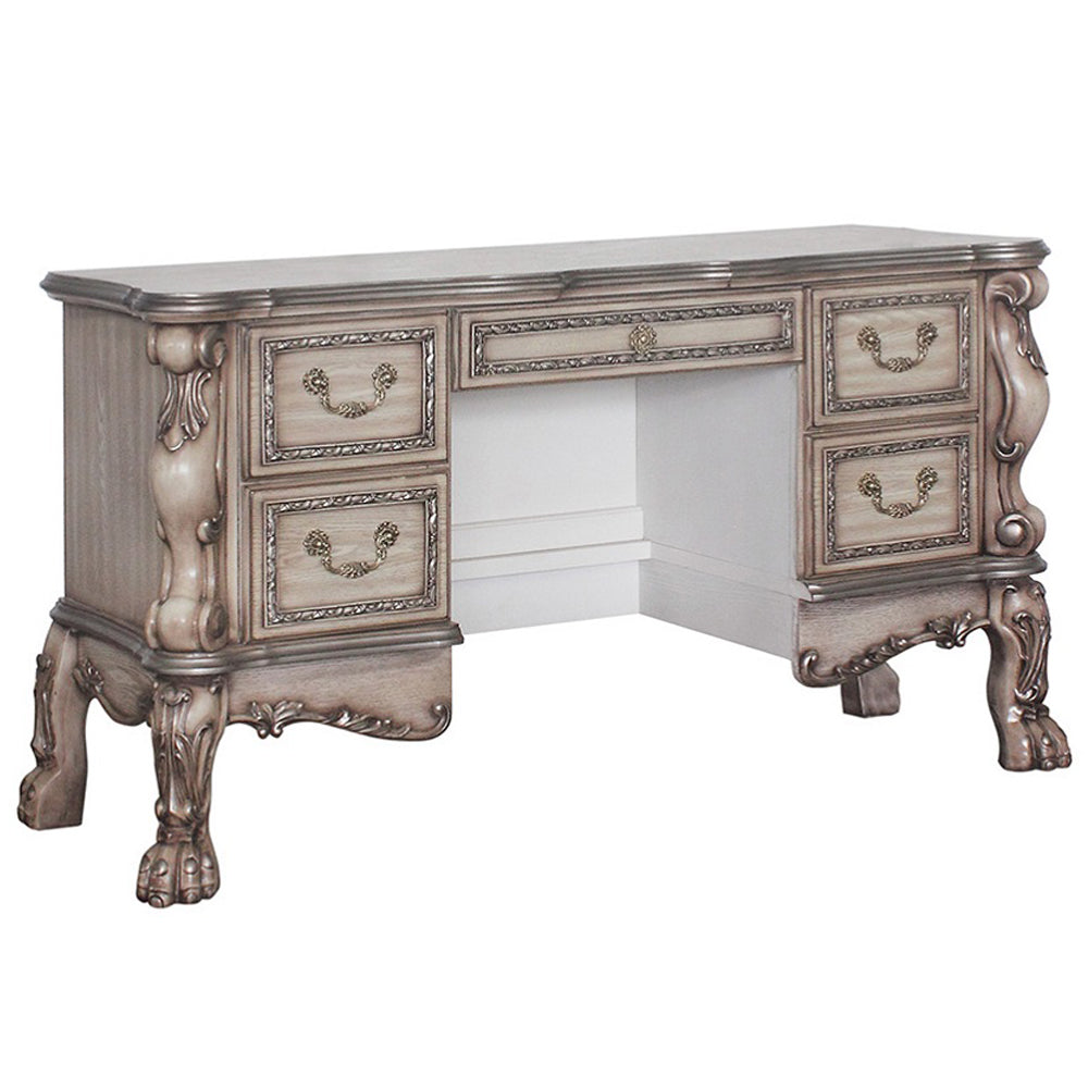 Dresden Vintage Bone White Vanity Desk - Ornate Home
