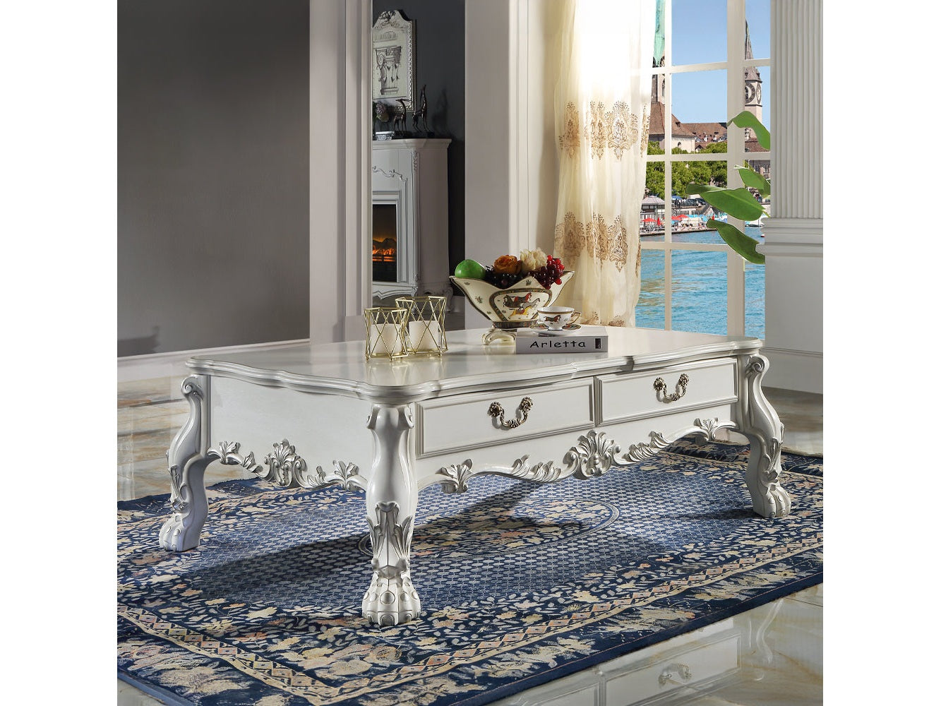 Dresden White Coffee Table - Ornate Home