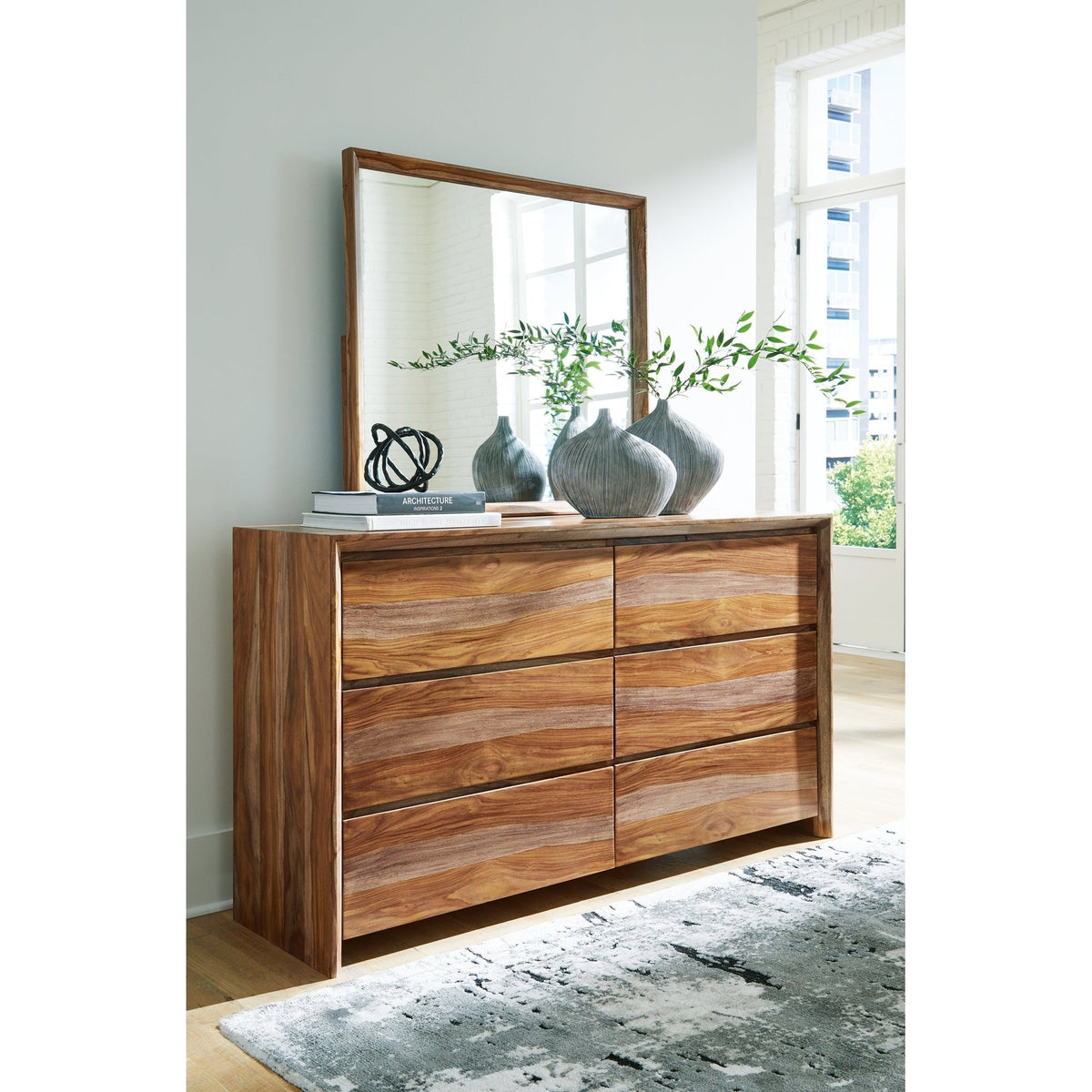 brown dresser with mirror Ashley Furniture Dressoni 65