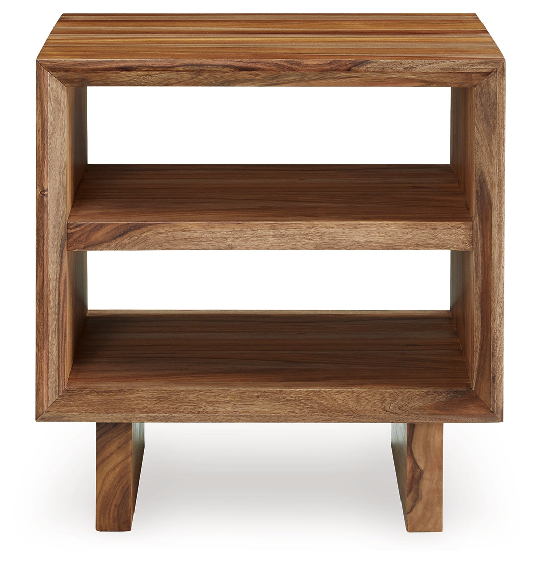 Dressonni Brown Square End Table (Online Special Price) - Ornate Home