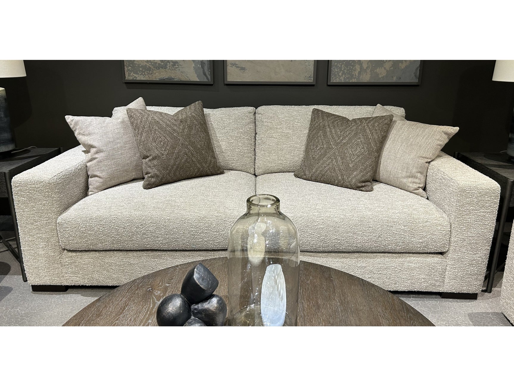 Drew White/Cream Fabric Sofa - Ornate Home