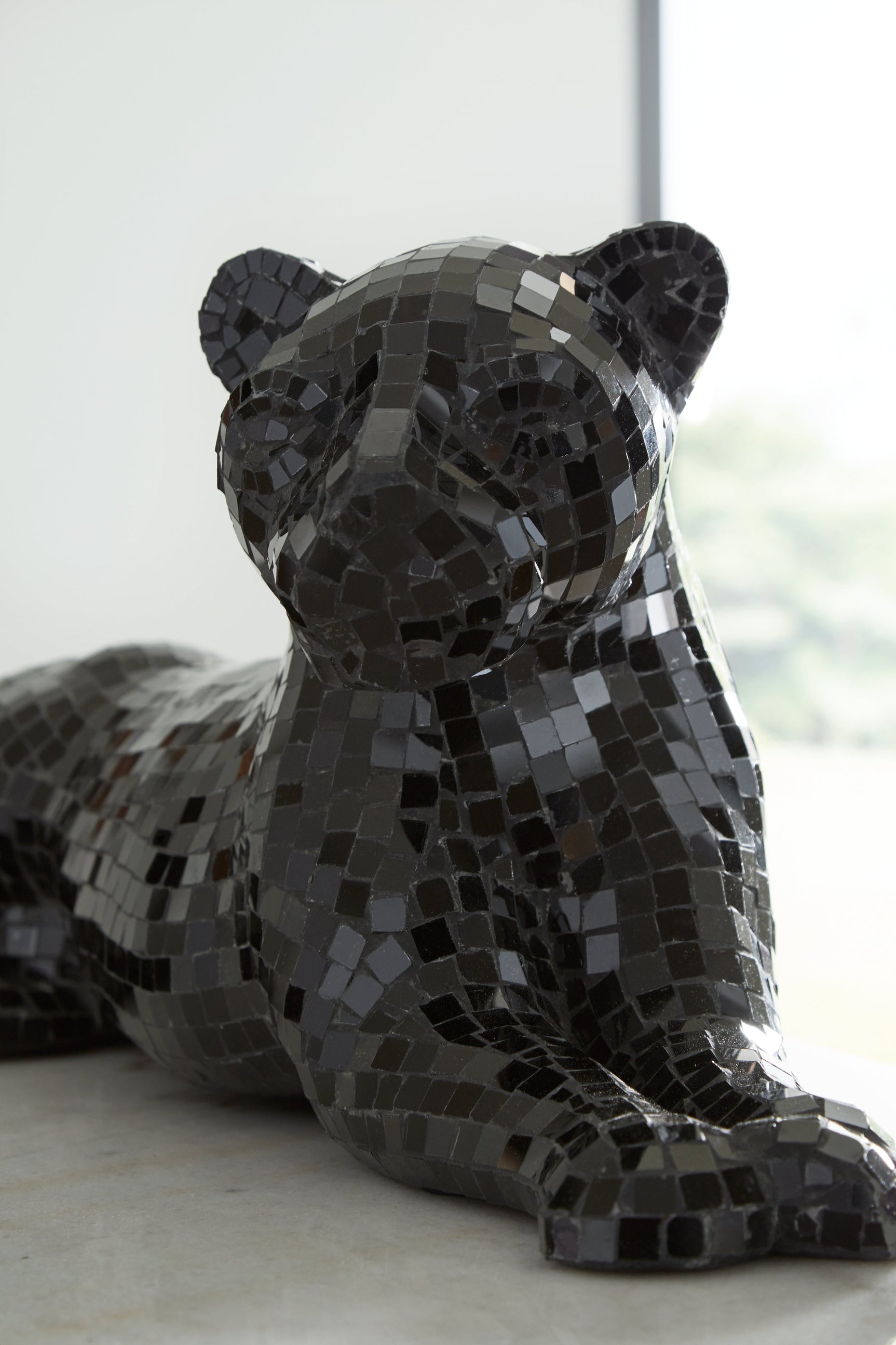 Drice Black Glass Panther Sculpture (Online Special Price) - Ornate Home