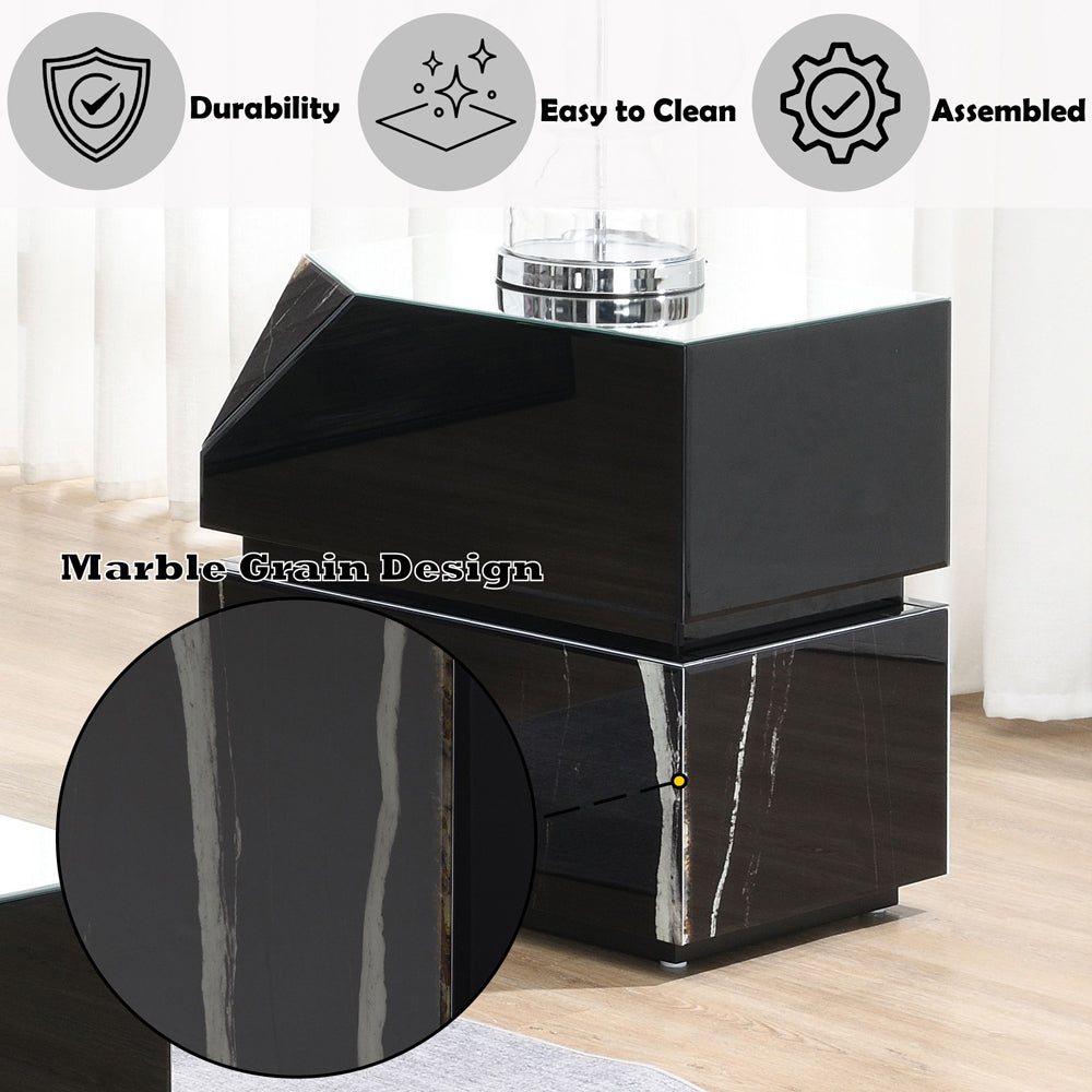 Drisana Black Mirrored End Table - Ornate Home