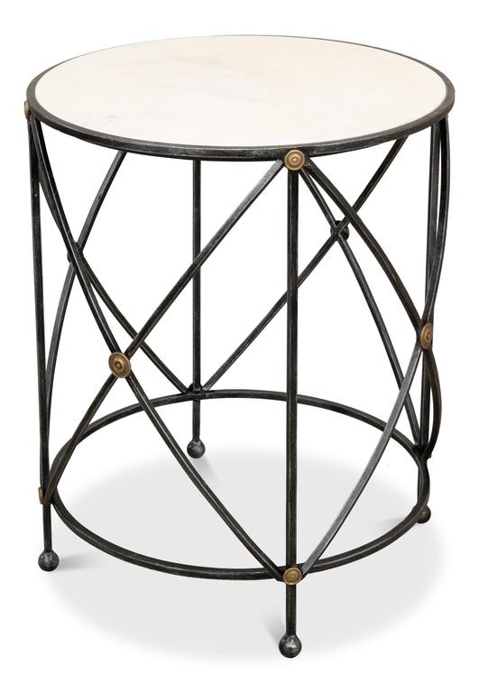 Drum & Fife Grey Lamp Table Marble - Ornate Home