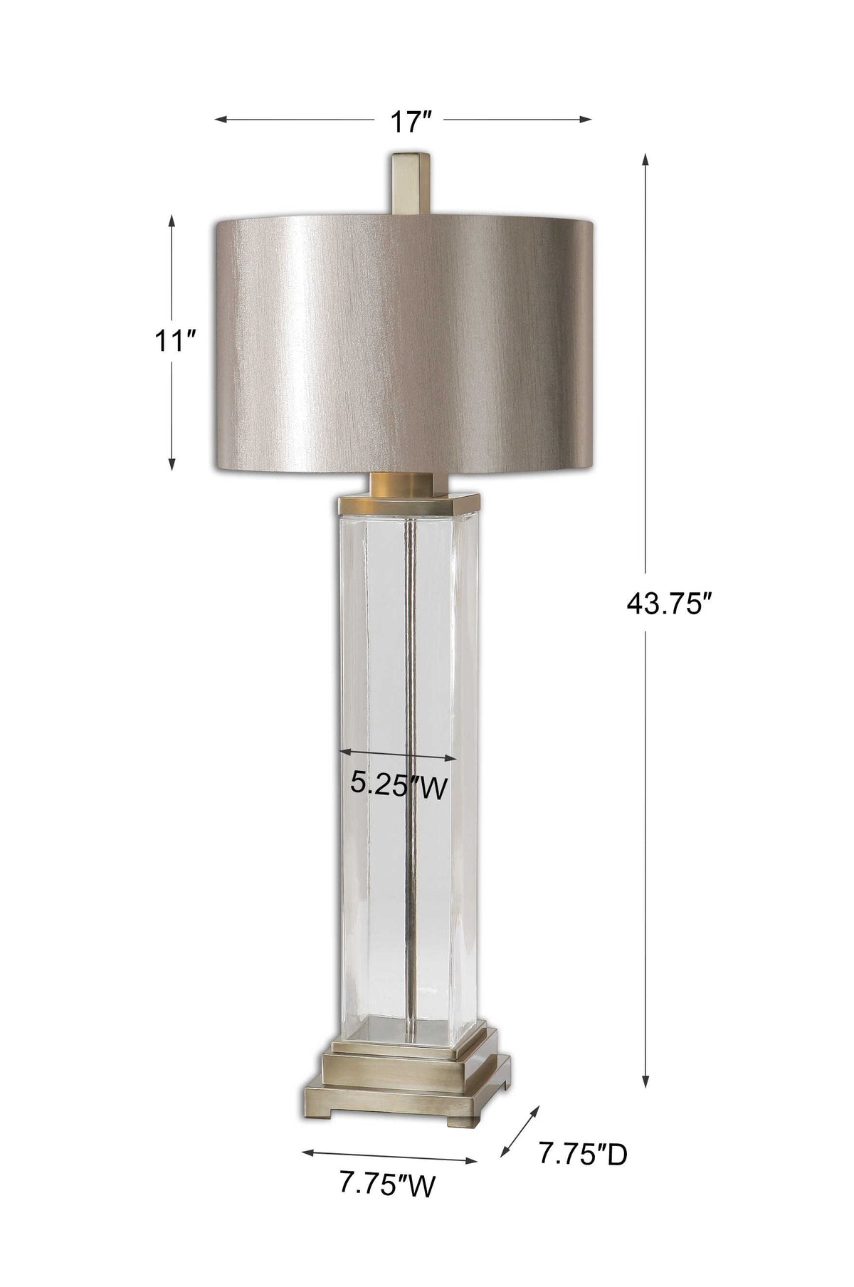 Drustan Bronze/Silver Clear Glass Table Lamp - Ornate Home