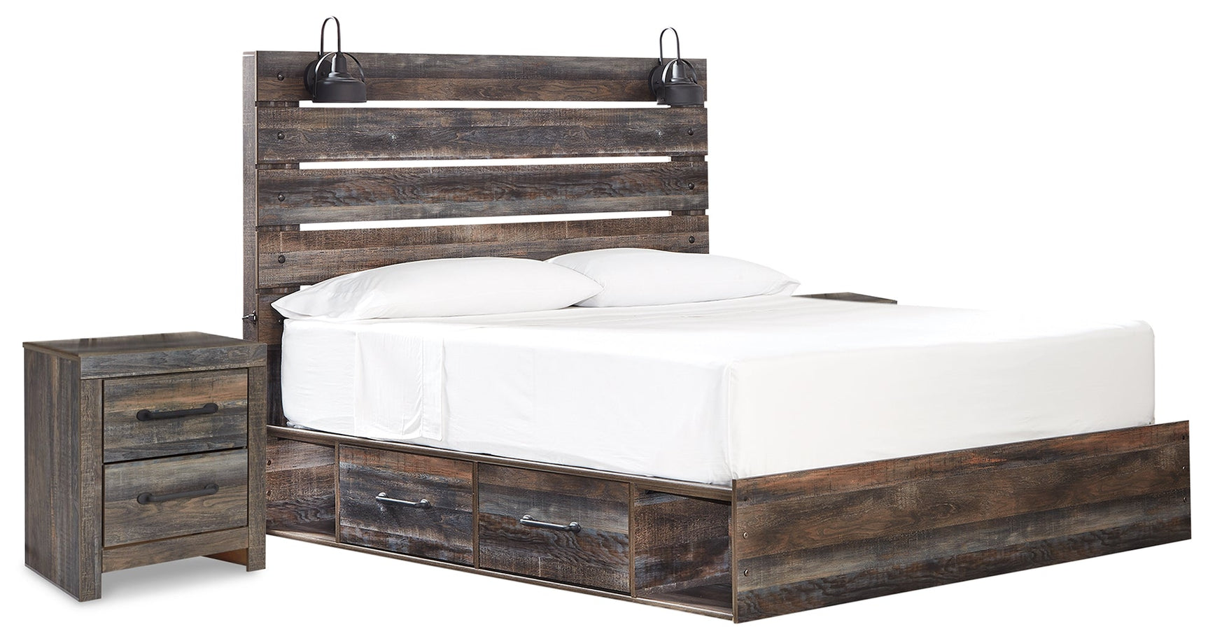 Drystan King Panel Storage Bedroom Set with 2 Nightstands (Online Special Price) - Ornate Home