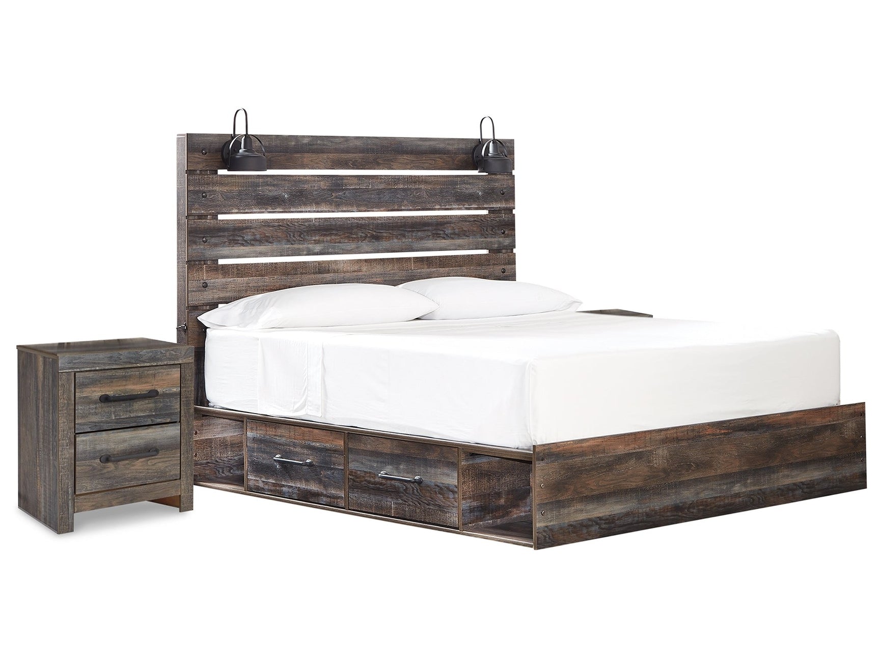 Drystan King Panel Storage Bedroom Set with 2 Nightstands - Ornate Home