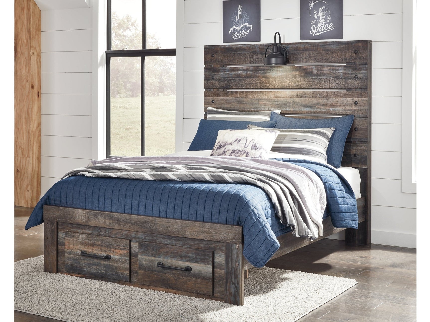 Drystan Multi Full Panel Bed with 2 Storage Drawers (Online Special Price) - Ornate Home