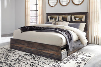 Drystan Multi King Bookcase Bed with 2 Storage Drawers (Online Special Price) - Ornate Home