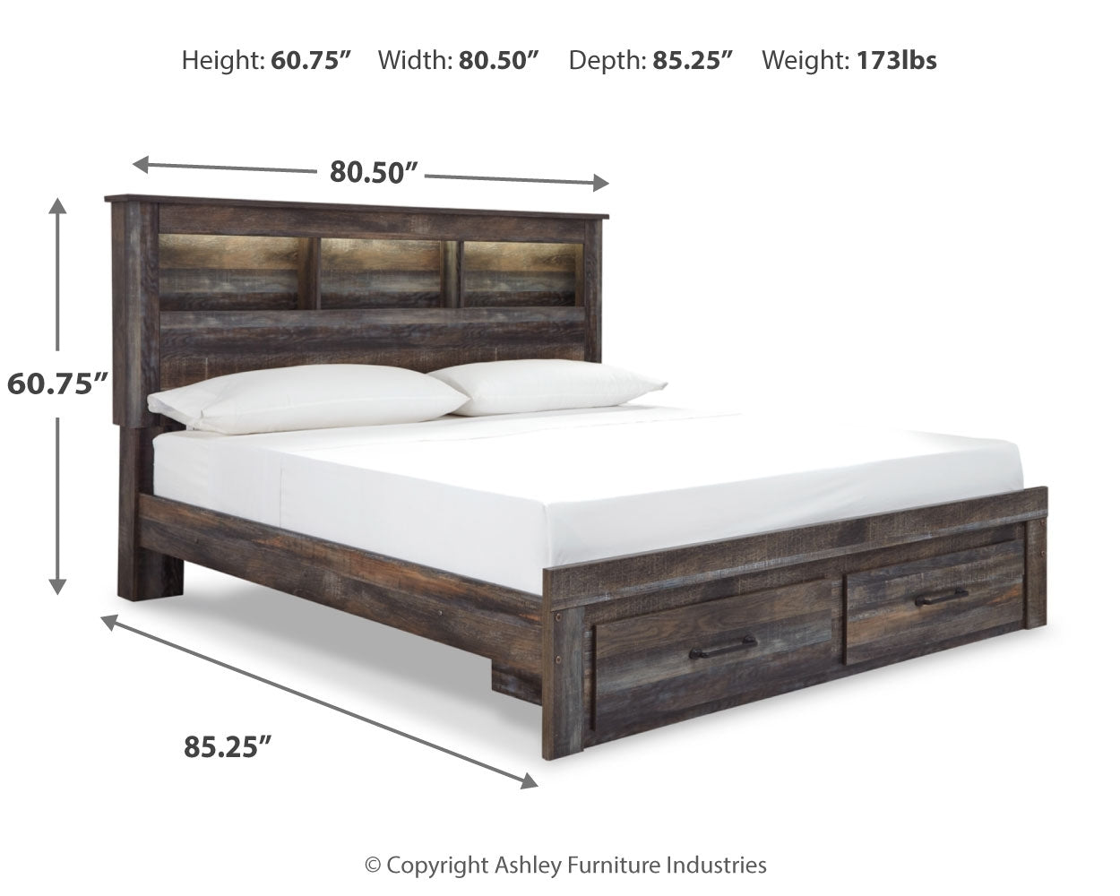 Drystan Multi King Bookcase Storage Bedroom Set with Dresser, Mirror, Chest and Nightstand - Ornate Home