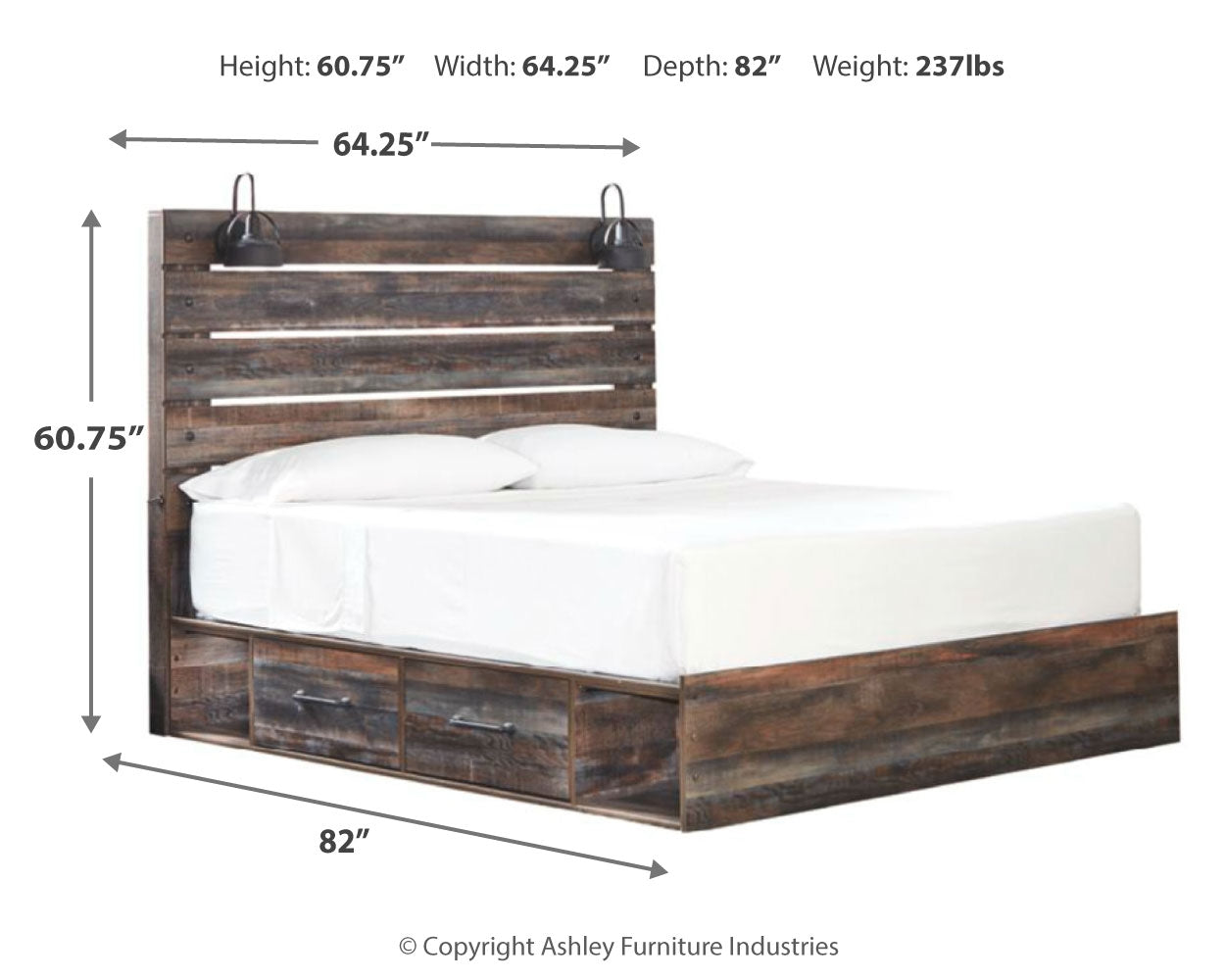 Drystan Multi King Panel Bedroom Set with Storage, Dresser, Mirror and Nightstand (Online Special Price) - Ornate Home
