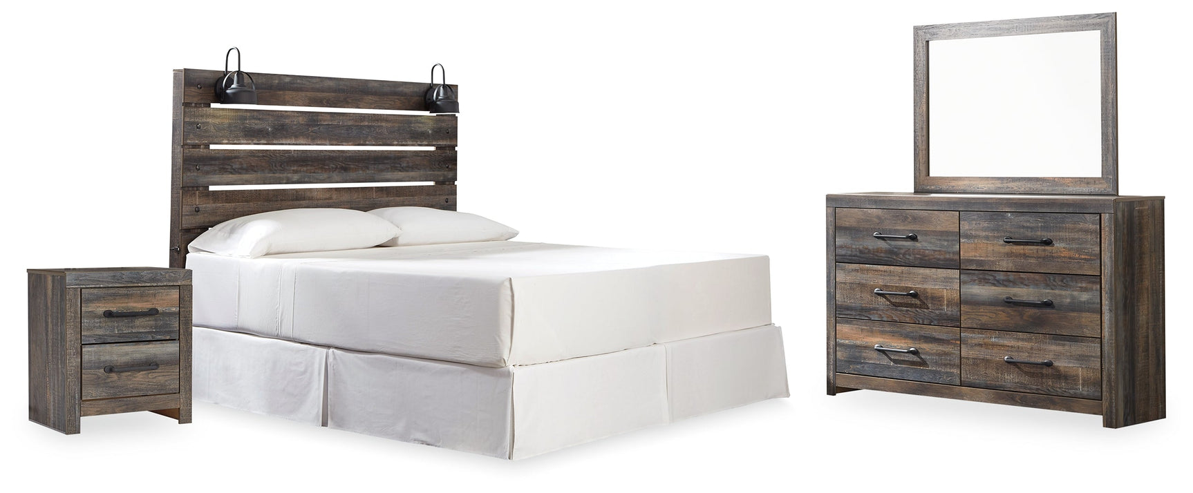 Drystan Multi King Panel Headboard with Metal Frame, Dresser, Mirror, and Nightstand (Online Special Price) - Ornate Home