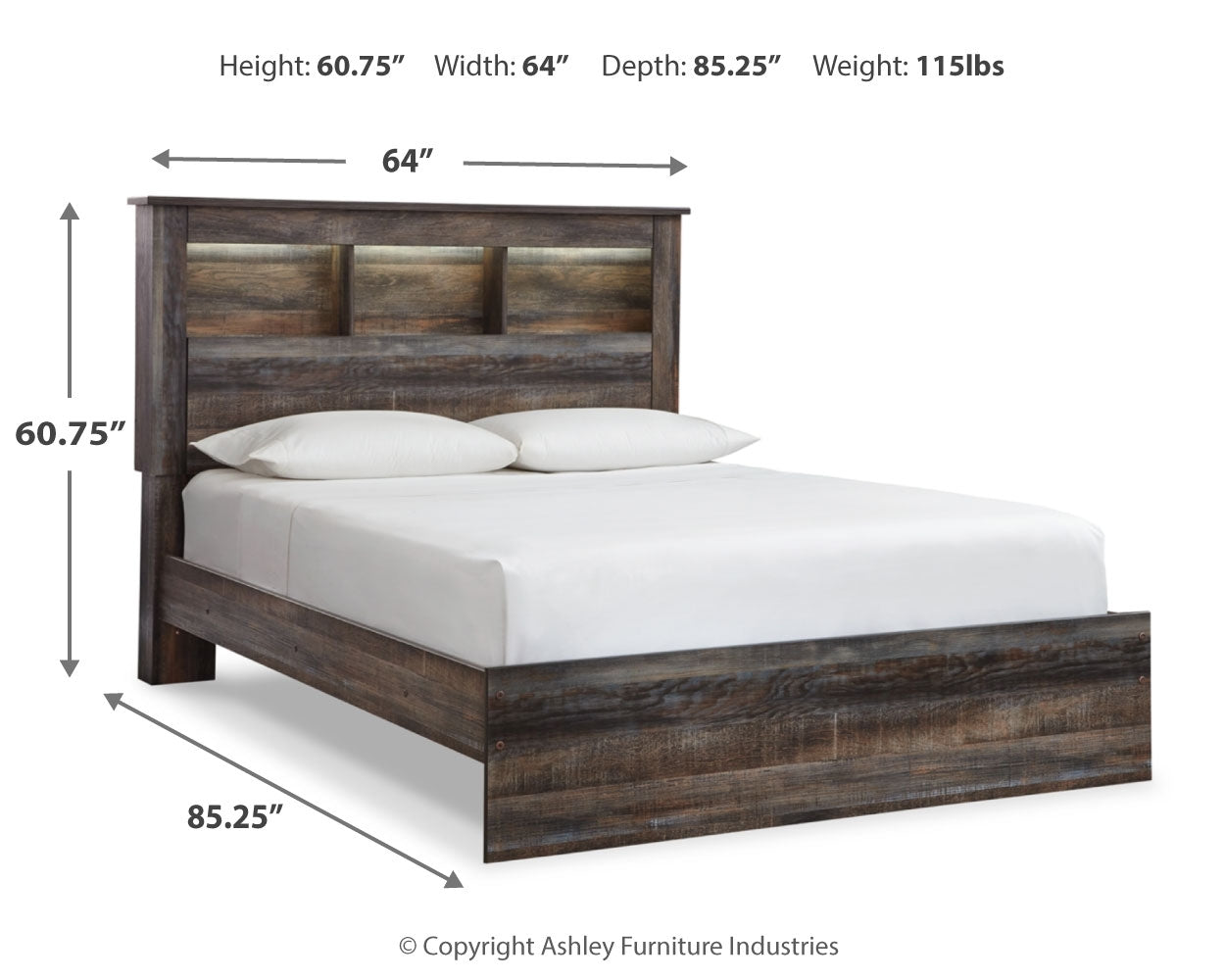 Drystan Multi Queen Bookcase Panel Bedroom Set with Dresser, Mirror Chest and Nightstand (Online Special Price) - Ornate Home
