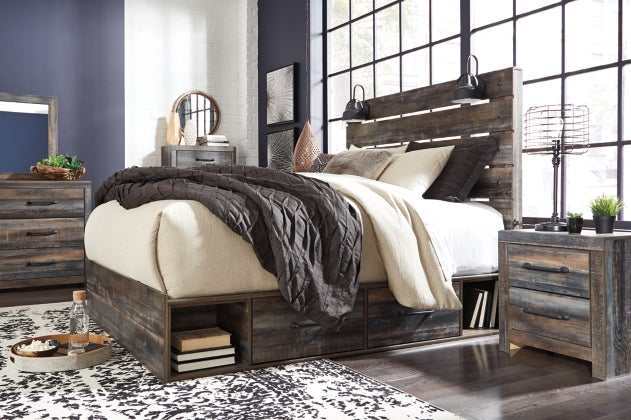 Drystan Multi Tone Queen Panel Bed w/ 4 Storage Drawers (Online Special Price) - Ornate Home