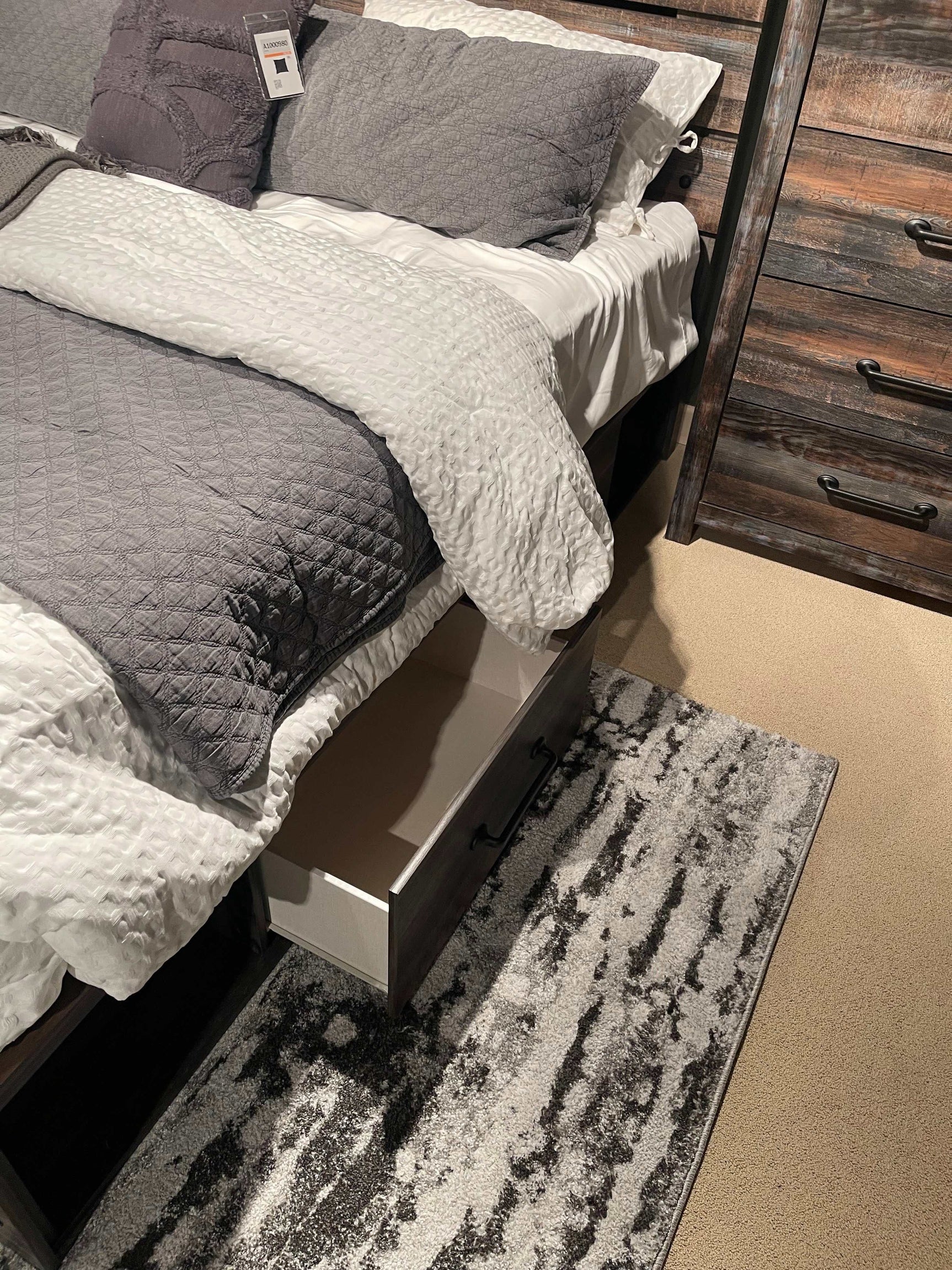 Drystan Multi Tone Queen Panel Bedroom Set / 4pc with 2 Storage Drawers (Online Special Price) - Ornate Home