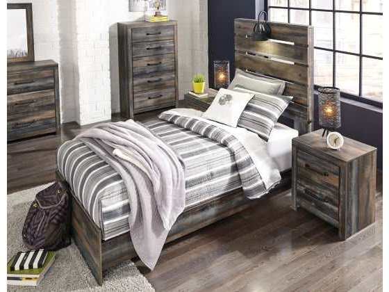 Drystan Multi Tone Twin Panel Bed (Online Special Price) - Ornate Home