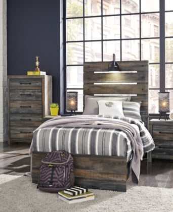 Drystan Multi Tone Twin Panel Bed (Online Special Price) - Ornate Home