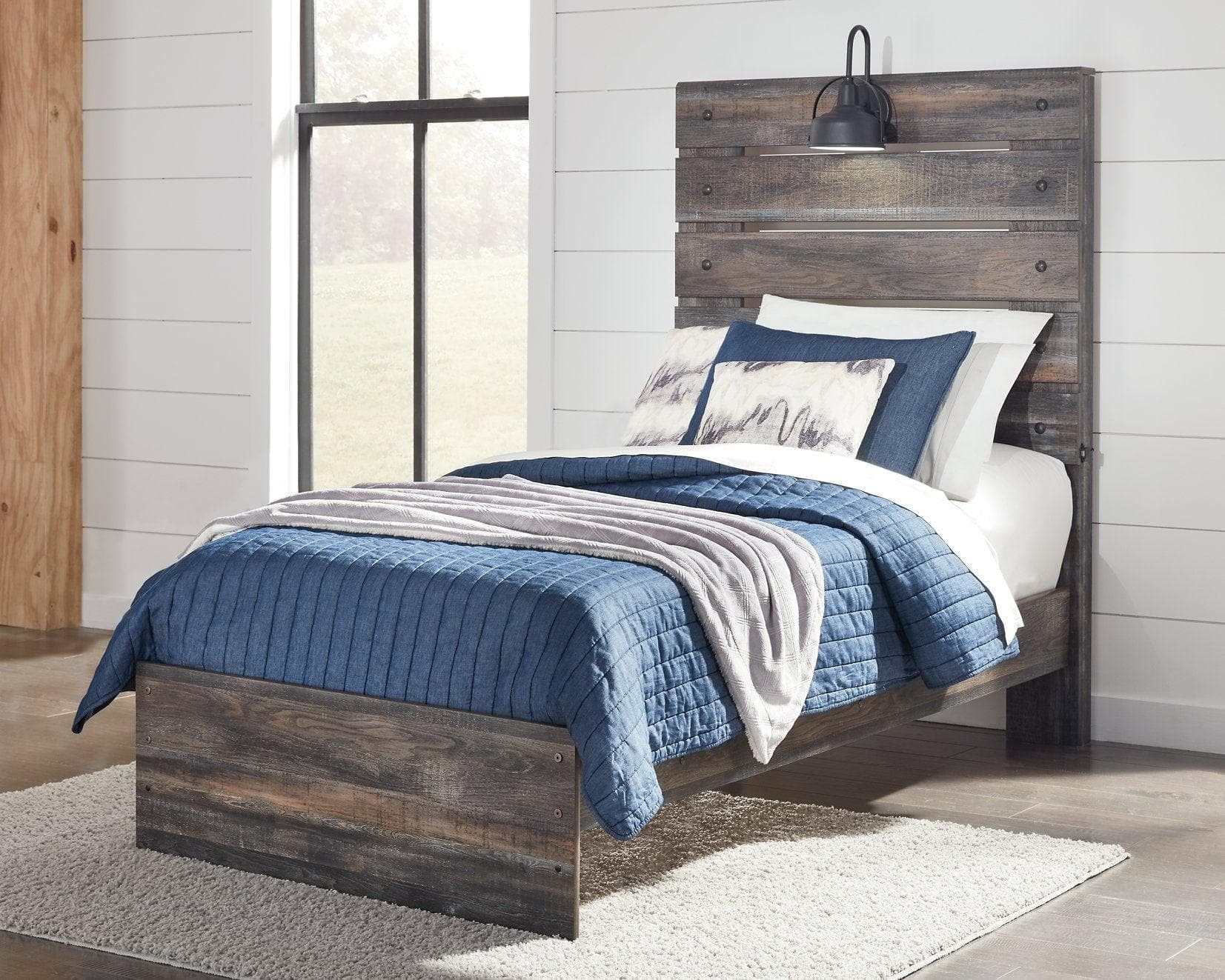 Drystan Multi Tone Twin Panel Bed (Online Special Price) - Ornate Home