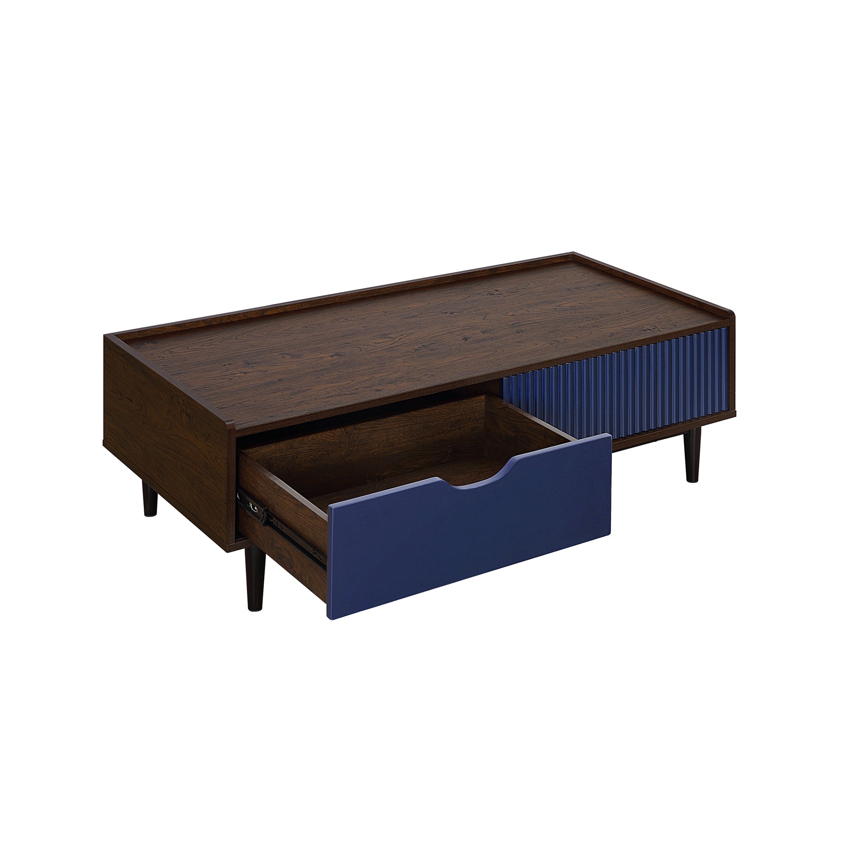 Duane Coffee Table in Dark Brown and Navy Blue - Ornate Home