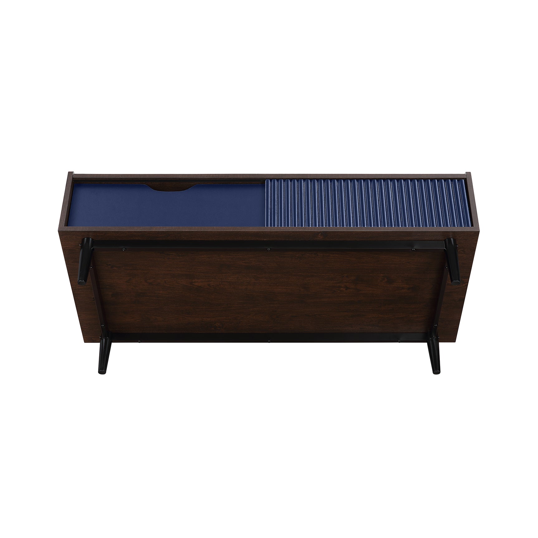 Duane Coffee Table in Dark Brown and Navy Blue - Ornate Home