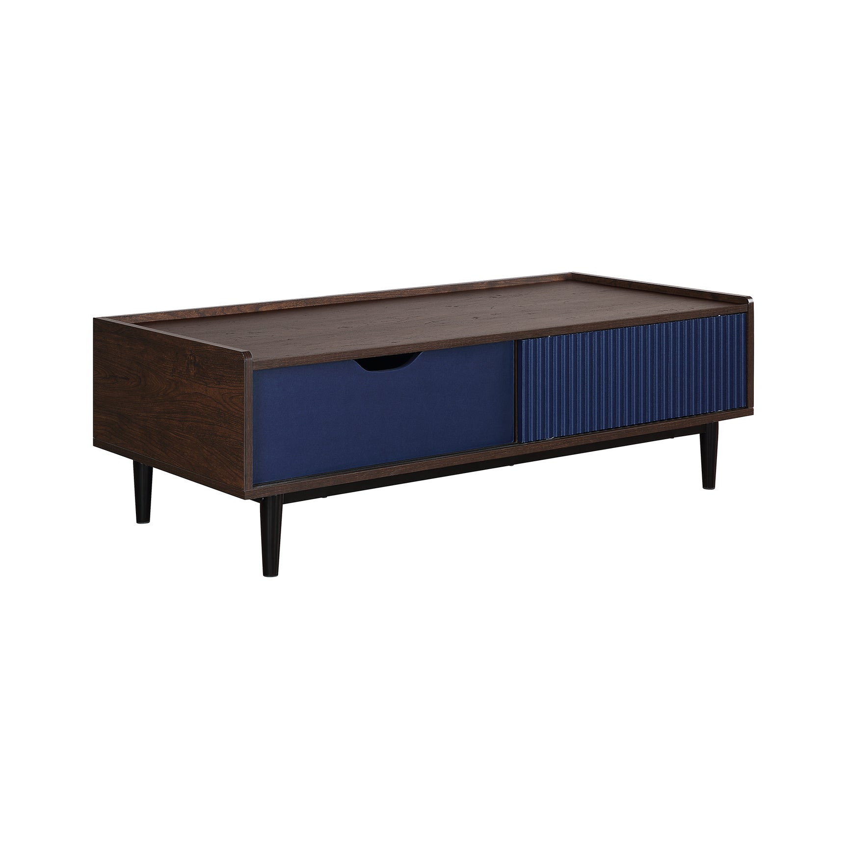 Duane Coffee Table in Dark Brown and Navy Blue - Ornate Home