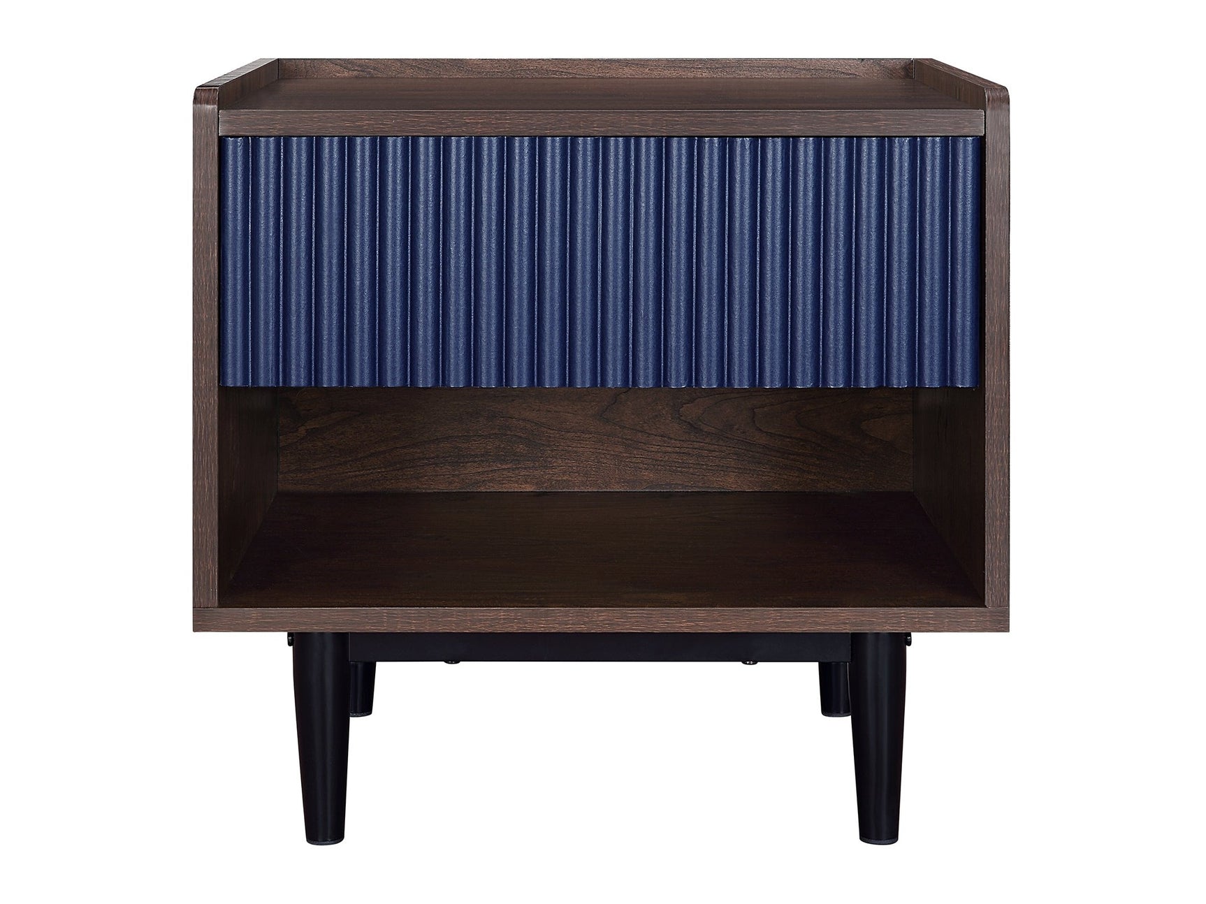 Duane Nightstand in Dark Brown and Navy Blue - Ornate Home