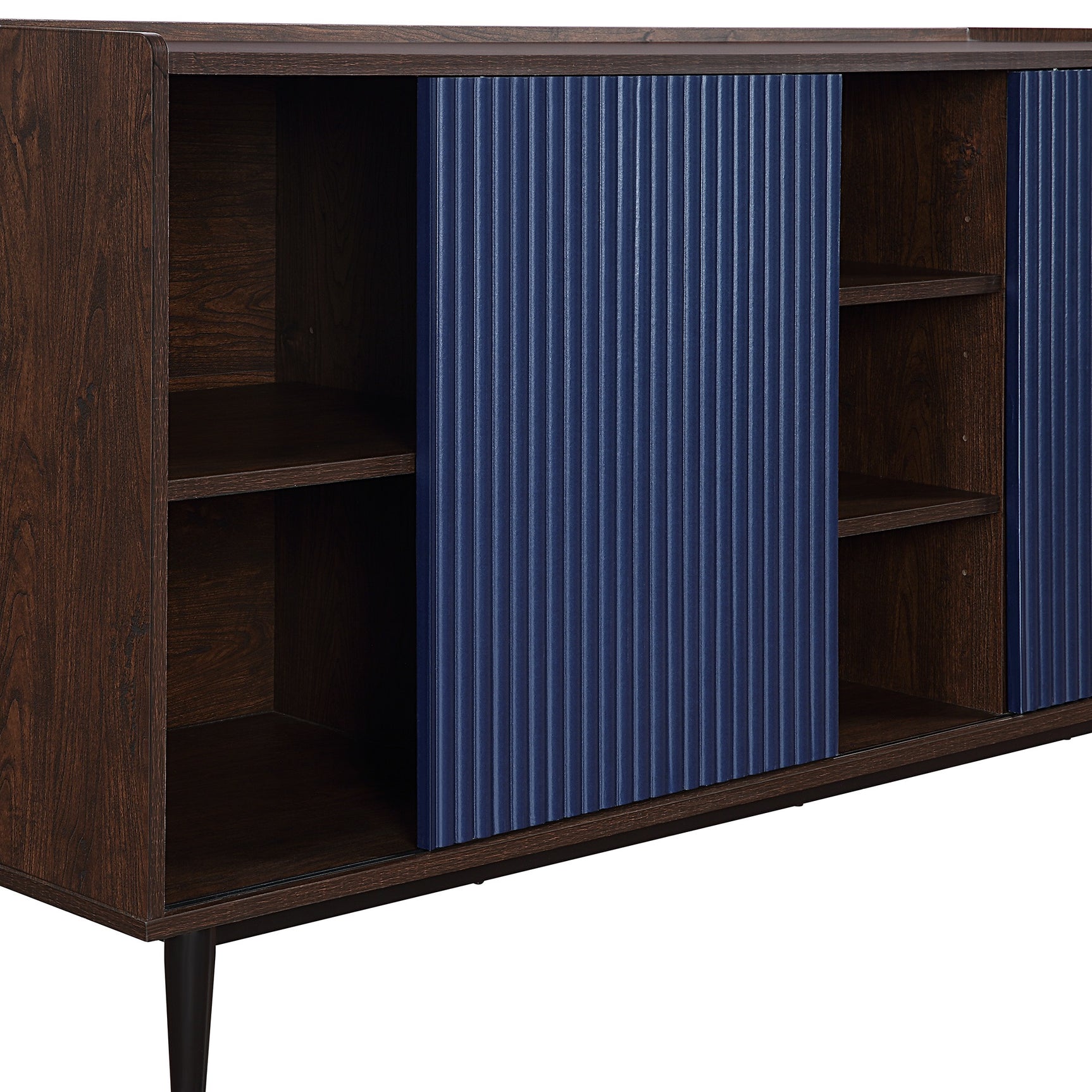 Duane Sideboard in Dark Brown and Navy Blue - Ornate Home